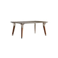 Minimalistisch design tafel met metalen en houten poten