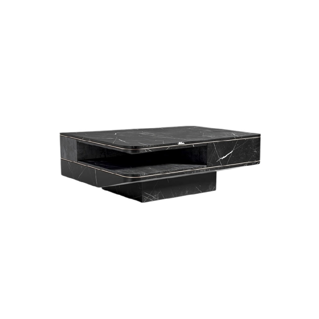 **Moderne Marmeren Salontafel met Minimalistisch Ontwerp**