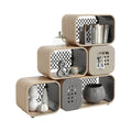 Modulair Opbergsysteem met Houtskelet en Open Gevels